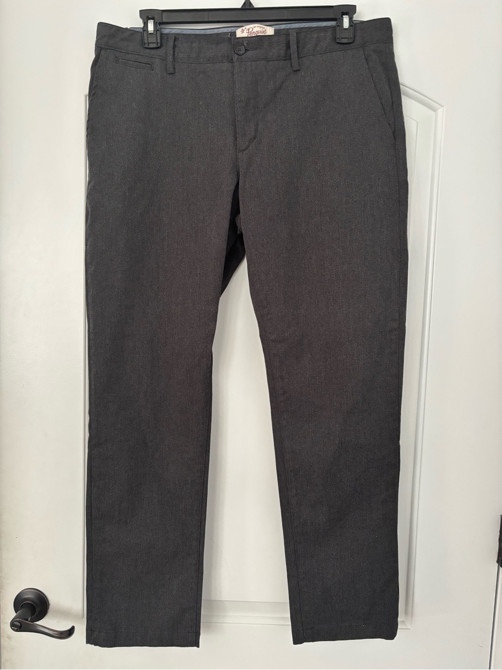 Original Penguin Men's Slim Fit Chino Pants Charcoal Gray Stretch – 38x32